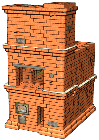 №384 Русская (хлебопекарная) печь - 4100 с нижним прогревом