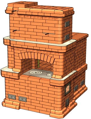 №385 Русская печь – 4100 с нижним прогревом